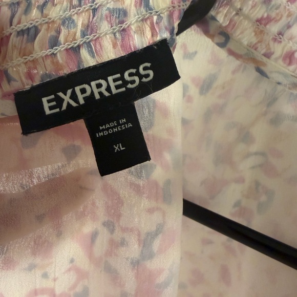 Express Multicolor Ruffle Sleeve Top - Picture 3 of 3
